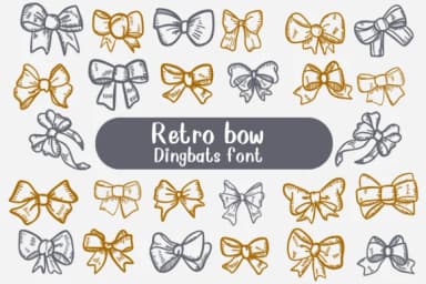 Retro Bow by Nongyao — Dingbats Font — thumbnail 1