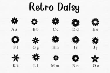 Retro Daisy by Nongyao — Dingbats Font — thumbnail 2