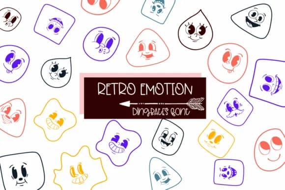 Retro Emotion by Sirinart — Dingbats Font
