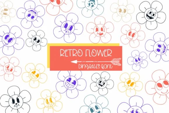 Retro Flower by Sirinart — Dingbats Font
