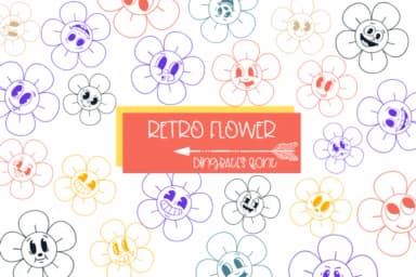 Retro Flower by Sirinart — Dingbats Font — thumbnail 1