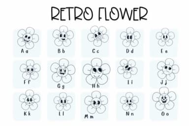 Retro Flower by Sirinart — Dingbats Font — thumbnail 2