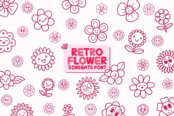 Retro Flower by Chonada — Dingbats Font