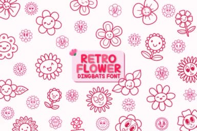 Retro Flower by Chonada — Dingbats Font — thumbnail 1
