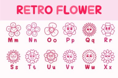 Retro Flower by Chonada — Dingbats Font — thumbnail 3