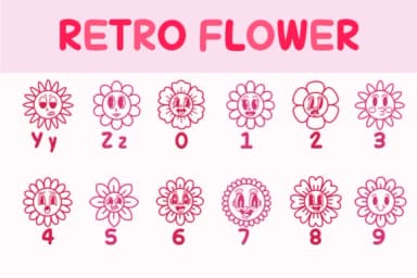 Retro Flower by Chonada — Dingbats Font — thumbnail 4