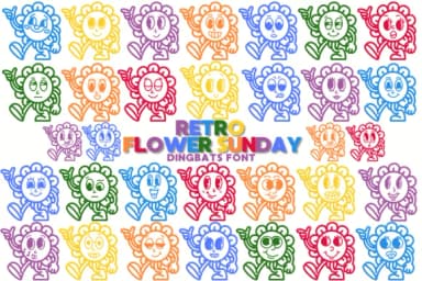Retro Flower Sunday by Chonada — Dingbats Font — thumbnail 1
