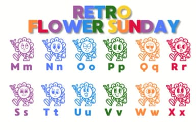 Retro Flower Sunday by Chonada — Dingbats Font — thumbnail 3