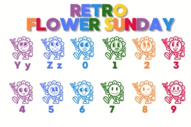 Retro Flower Sunday by Chonada — Dingbats Font — thumbnail 4