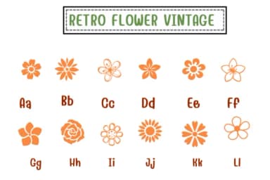Retro Flower Vintage by PraewDesigns — Dingbats Font — thumbnail 2