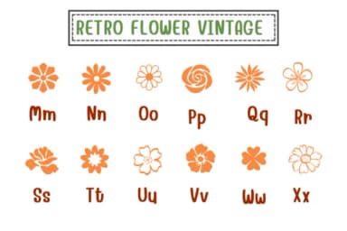 Retro Flower Vintage by PraewDesigns — Dingbats Font — thumbnail 3