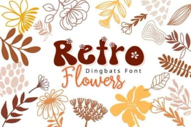 Retro Flowers by Pui Art — Dingbats Font — thumbnail 1