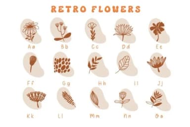 Retro Flowers by Pui Art — Dingbats Font — thumbnail 2