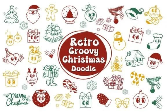 Retro Groovy Christmas by Pui Art — Dingbats Font
