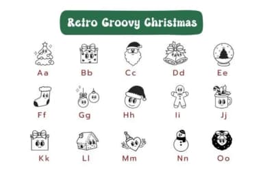 Retro Groovy Christmas by Pui Art — Dingbats Font — thumbnail 2