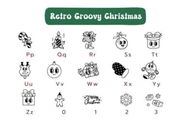 Retro Groovy Christmas by Pui Art — Dingbats Font — thumbnail 3