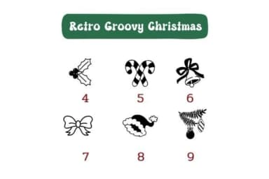 Retro Groovy Christmas by Pui Art — Dingbats Font — thumbnail 4