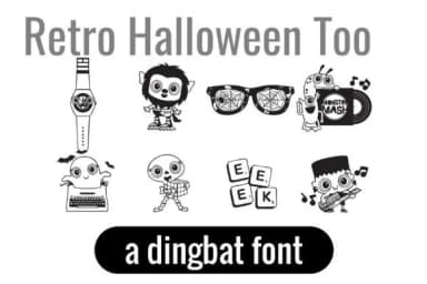 Retro Halloween Dingbats by Illustration Ink — Dingbats Font — thumbnail 2