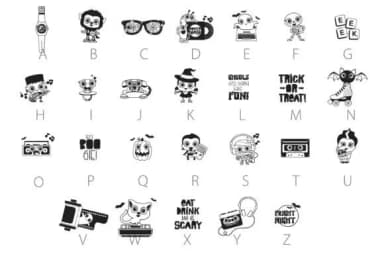 Retro Halloween Dingbats by Illustration Ink — Dingbats Font — thumbnail 4