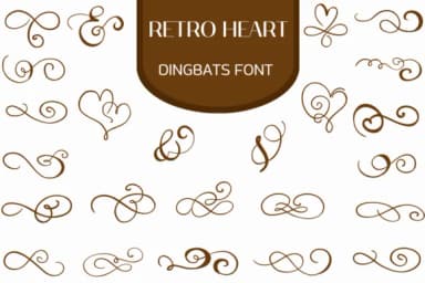 Retro Heart by Heartcraft Atelier — Dingbats Font — thumbnail 1