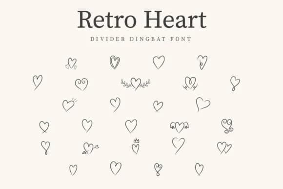 Retro Heart by CraftedType Studio — Dingbats Font