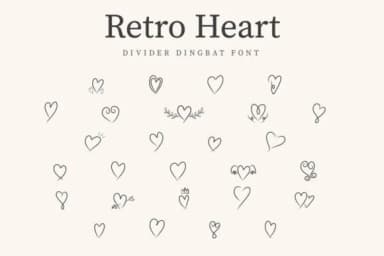 Retro Heart by CraftedType Studio — Dingbats Font — thumbnail 1