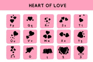 Retro Heart of Love by Bee Piyanuch — Dingbats Font — thumbnail 6