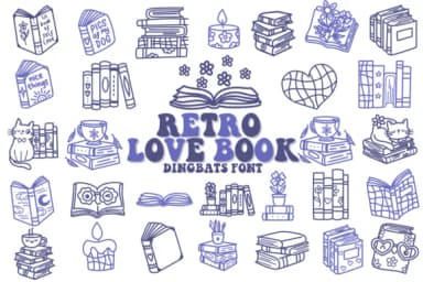 Retro Love Book by Chonada — Dingbats Font — thumbnail 1