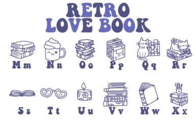 Retro Love Book by Chonada — Dingbats Font — thumbnail 3