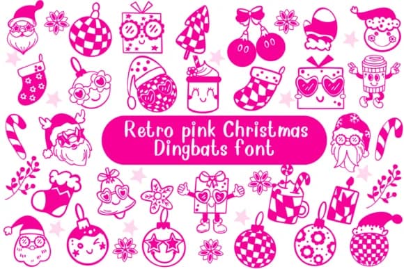 Retro Punk Christmas by Nongyao — Dingbats Font