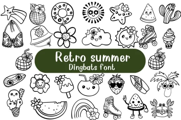 Retro Summer by Nongyao — Dingbats Font