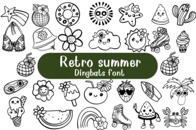 Retro Summer by Nongyao — Dingbats Font — thumbnail 1
