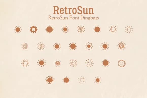 Retro Sun by Sakti Avellin — Dingbats Font