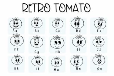 Retro Tomato by Sirinart — Dingbats Font — thumbnail 2