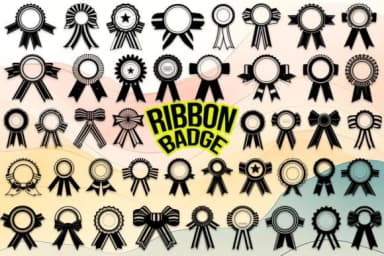 Ribbon Badge by MOMAT THIRTYONE — Dingbats Font — thumbnail 1
