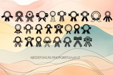 Ribbon Badge by MOMAT THIRTYONE — Dingbats Font — thumbnail 2