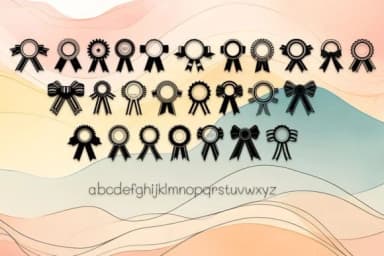 Ribbon Badge by MOMAT THIRTYONE — Dingbats Font — thumbnail 3