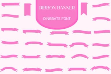 Ribbon Banner by Heartcraft Atelier — Dingbats Font — thumbnail 1