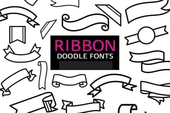 Ribbon Doodle by digitalplannerland — Dingbats Font