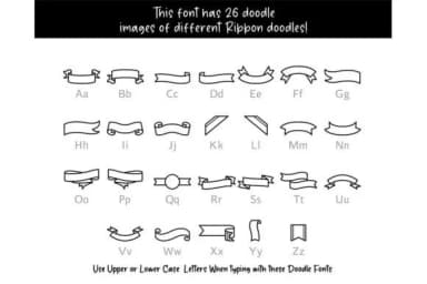 Ribbon Doodle by digitalplannerland — Dingbats Font — thumbnail 2
