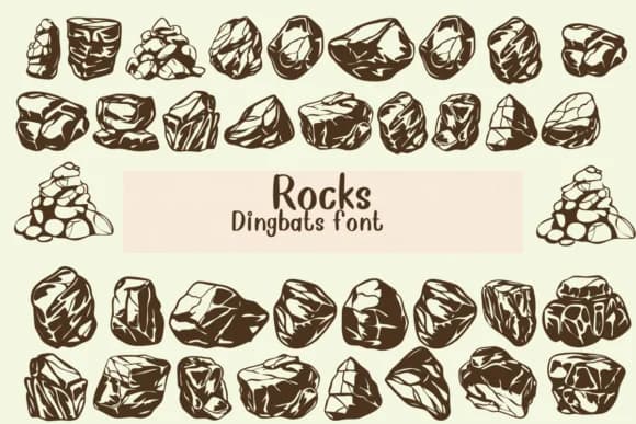 Rocks by Nongyao — Dingbats Font