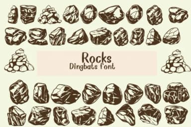 Rocks by Nongyao — Dingbats Font — thumbnail 1