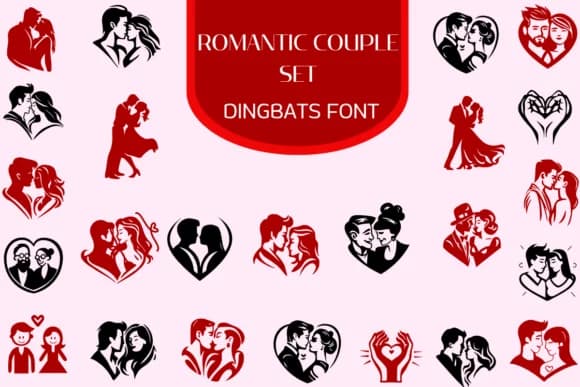 Romantic Couple Set by Heartcraft Atelier — Dingbats Font