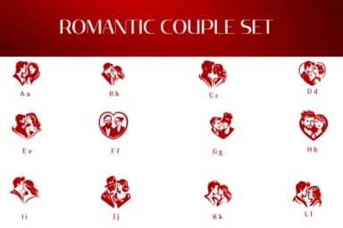 Romantic Couple Set by Heartcraft Atelier — Dingbats Font — thumbnail 2