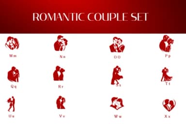Romantic Couple Set by Heartcraft Atelier — Dingbats Font — thumbnail 3