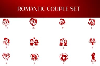 Romantic Couple Set by Heartcraft Atelier — Dingbats Font — thumbnail 4