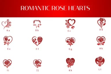 Romantic Rose Hearts by Heartcraft Atelier — Dingbats Font — thumbnail 2