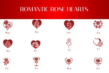 Romantic Rose Hearts by Heartcraft Atelier — Dingbats Font — thumbnail 3