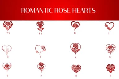 Romantic Rose Hearts by Heartcraft Atelier — Dingbats Font — thumbnail 4