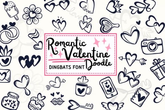 Romantic Valentine Doodle by PraewDesigns — Dingbats Font